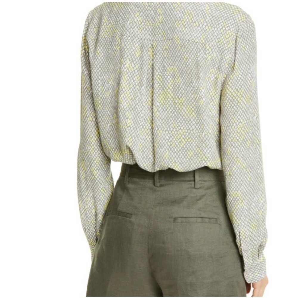 Equipment Essential Snake Print Button Blouse Med… - image 4